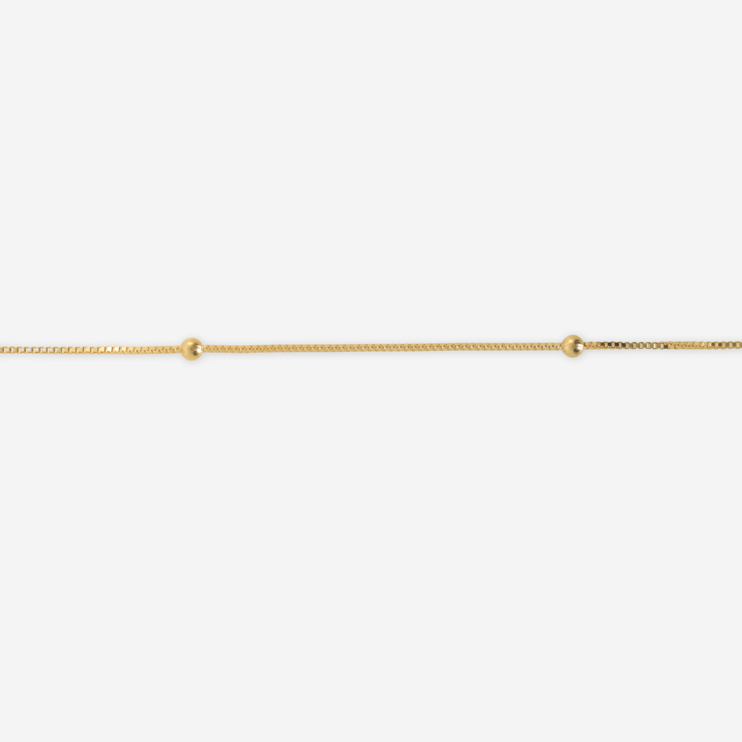 Box Bead Chain Bracelet 19cm - 18ct Solid Gold
