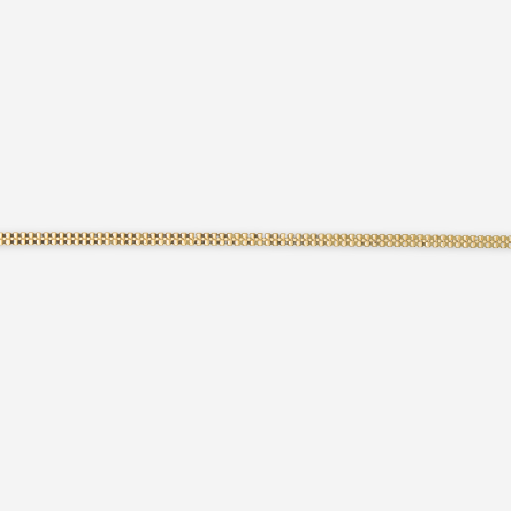 Double Box Chain Bracelet 19cm - 18ct Solid Gold