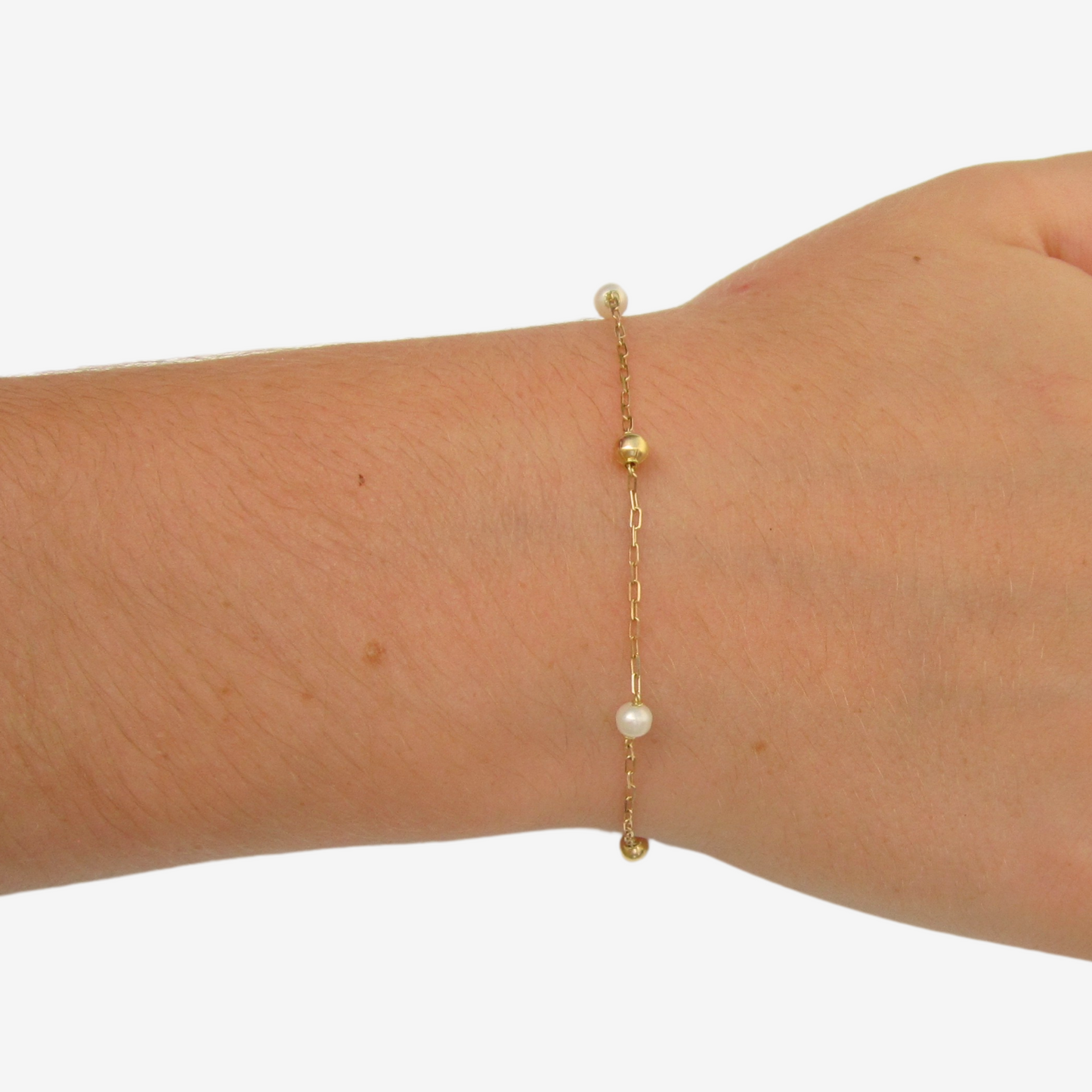 Pearl and Bead Bracelet Kids in 18k Yellow Gold