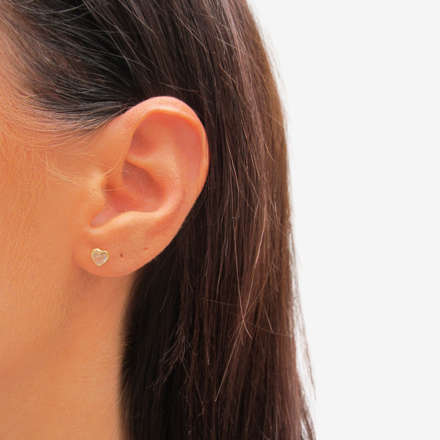 Heart pendant and earring set bundle in 18k Yellow Gold