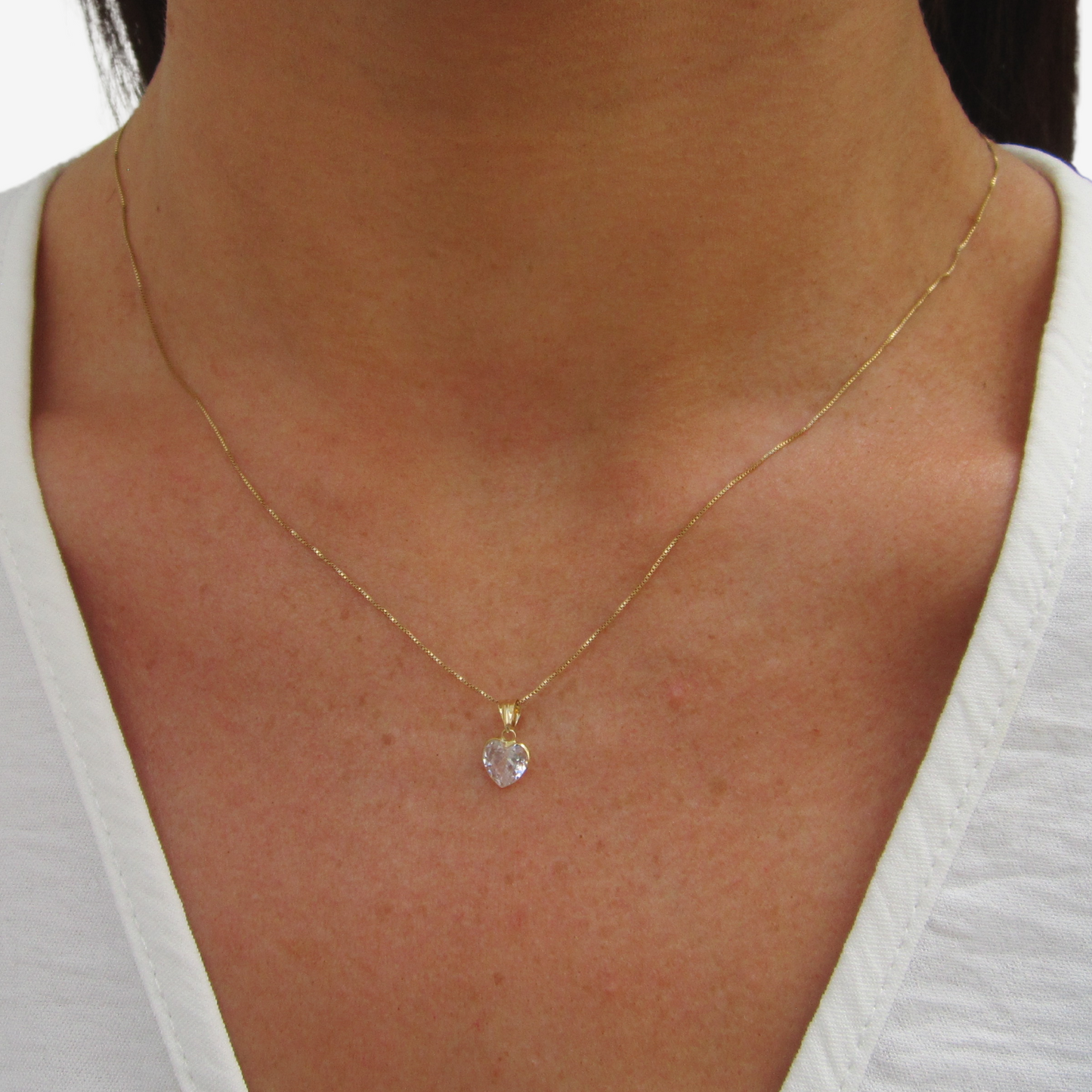 Heart Pendant Signature Zirconia Pendant in 18k Yellow Gold