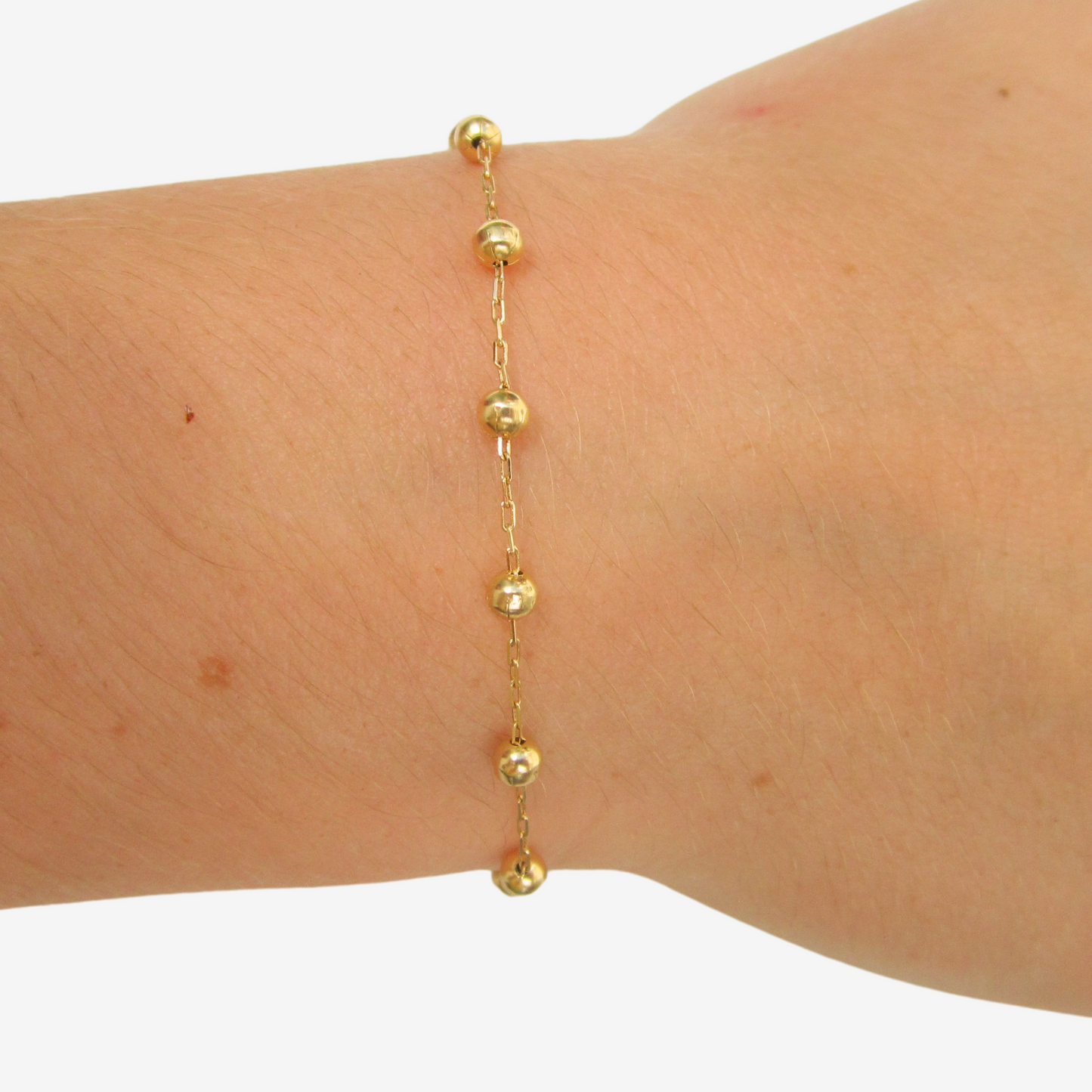 Bead Bracelet Kids 3mm in 18k Yellow Gold