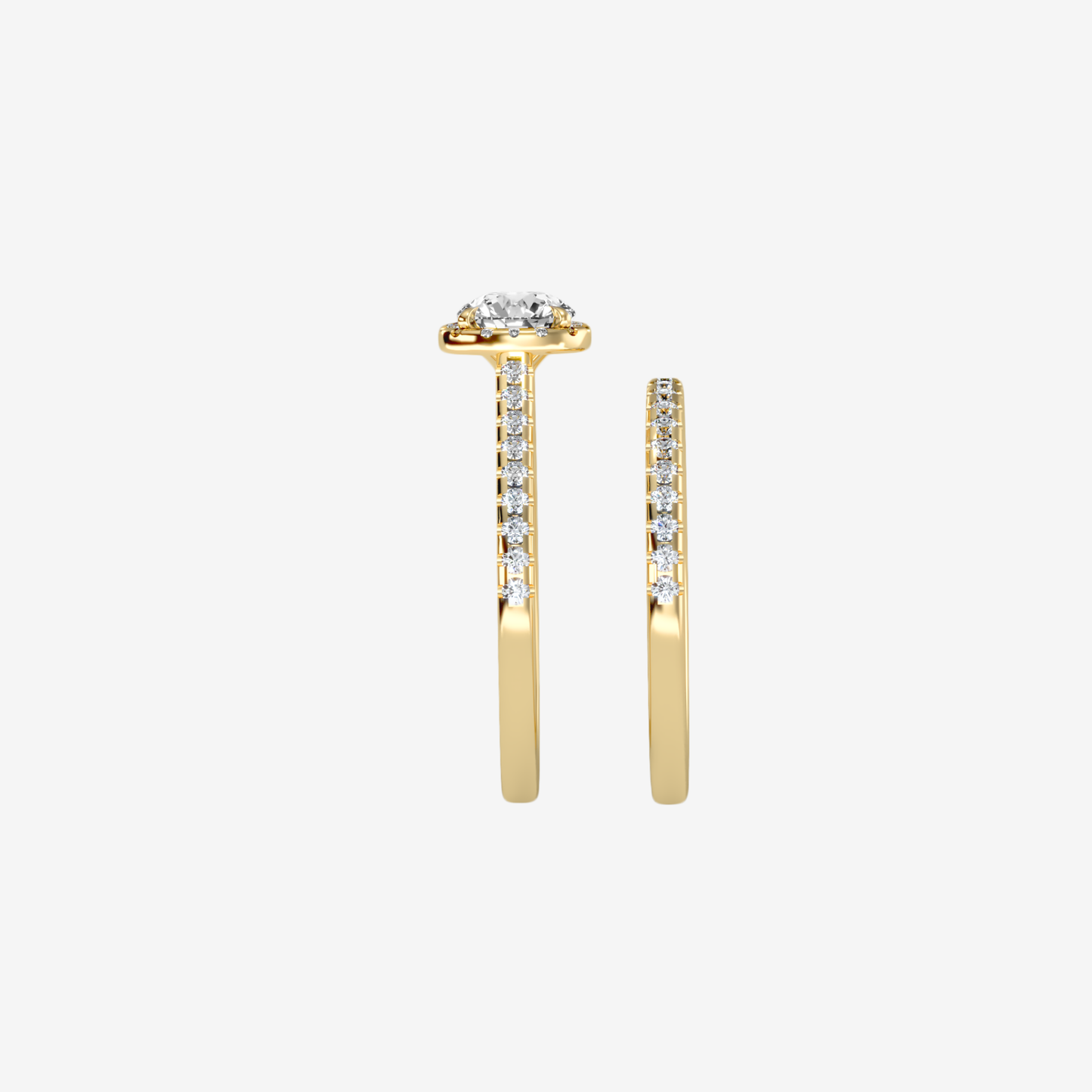 Twine Ring with Diamond in Solid 18k Gold