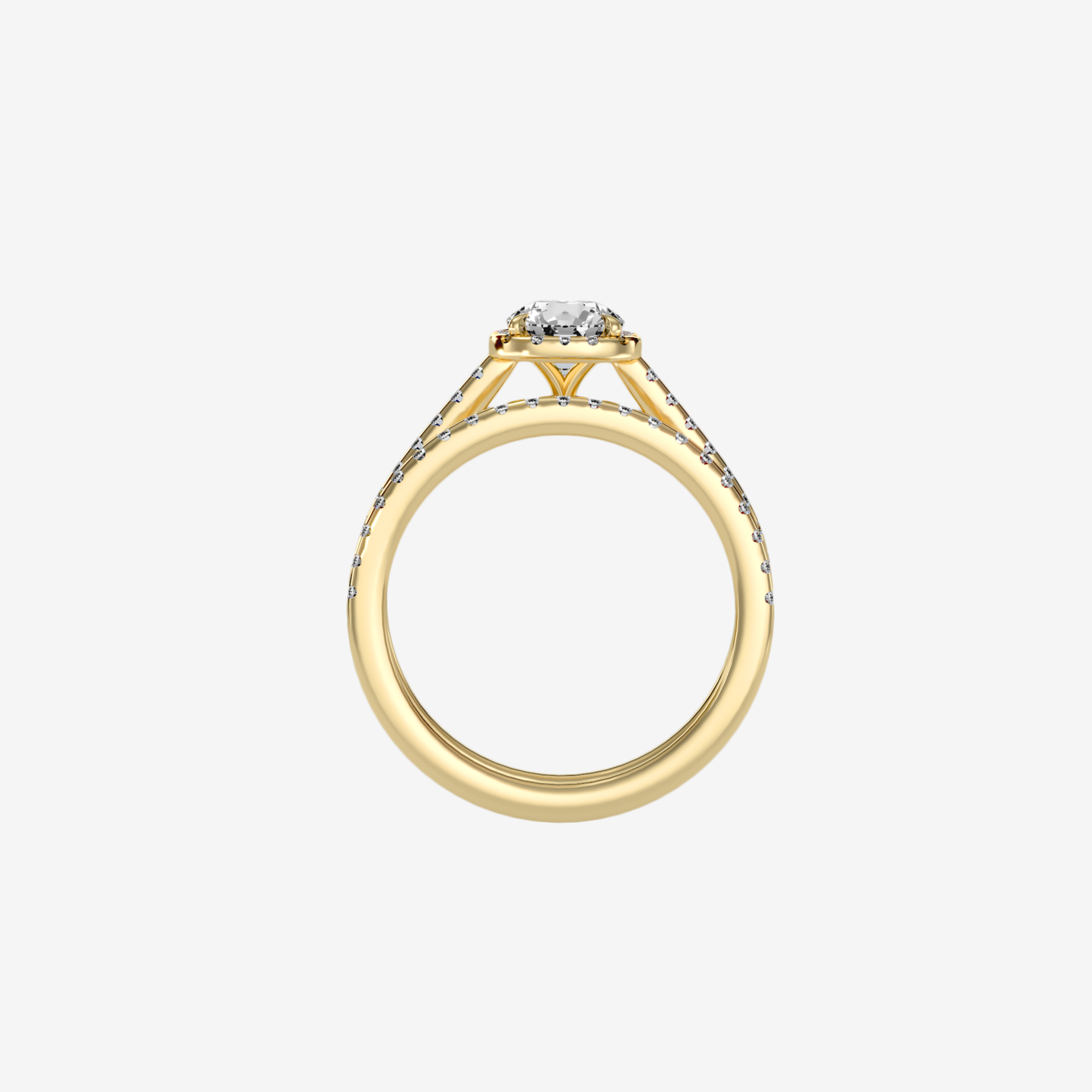 Twine Ring with Diamond in Solid 18k Gold
