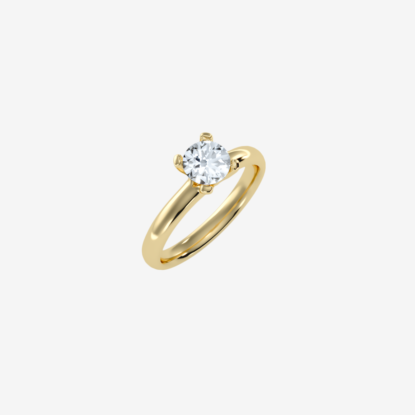 Cresta Ring with Diamond in Solid 18k Gold