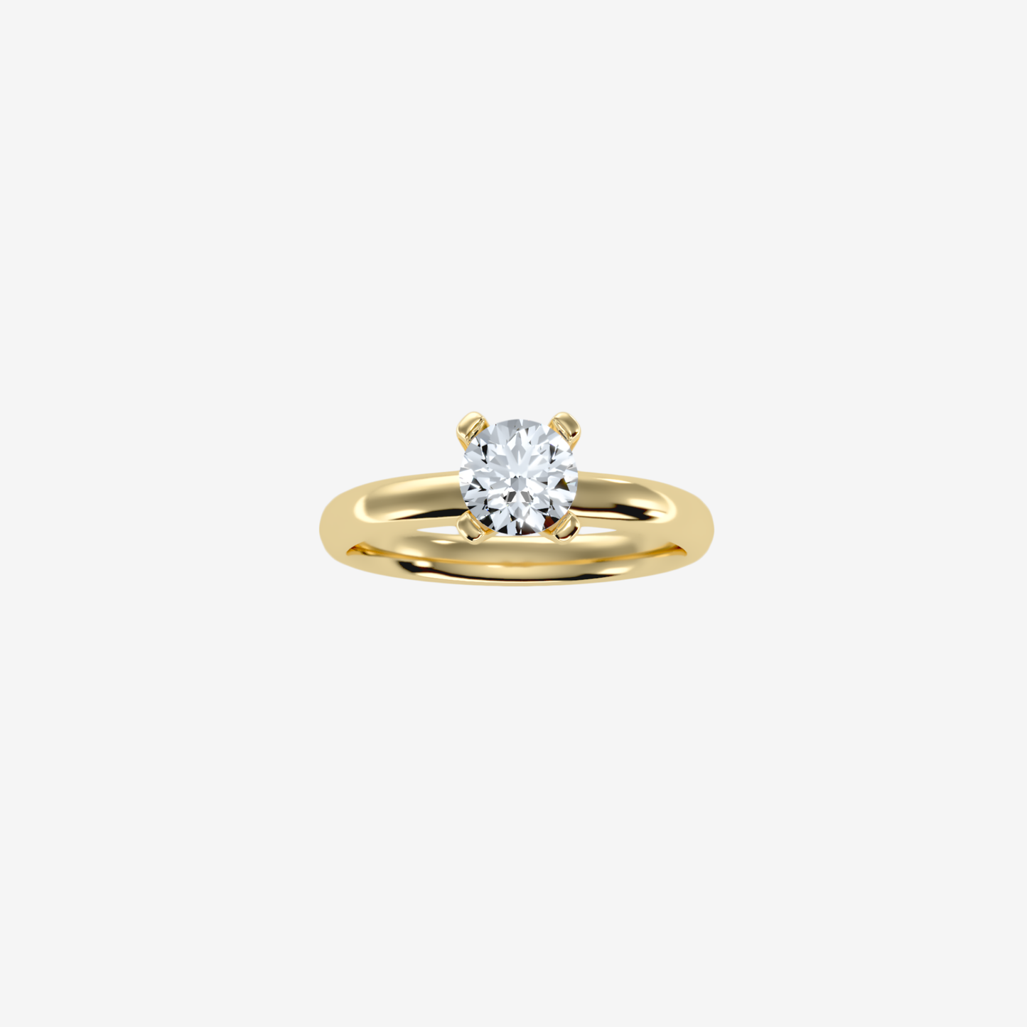Cresta Ring with Diamond in Solid 18k Gold