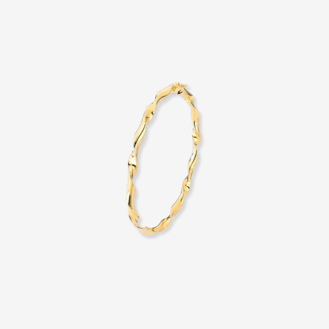 Twist Bangle in Solid 18k Yellow Gold