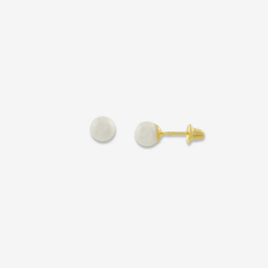 Natural Pearl stud earring 18ct Yellow Gold 3mm
