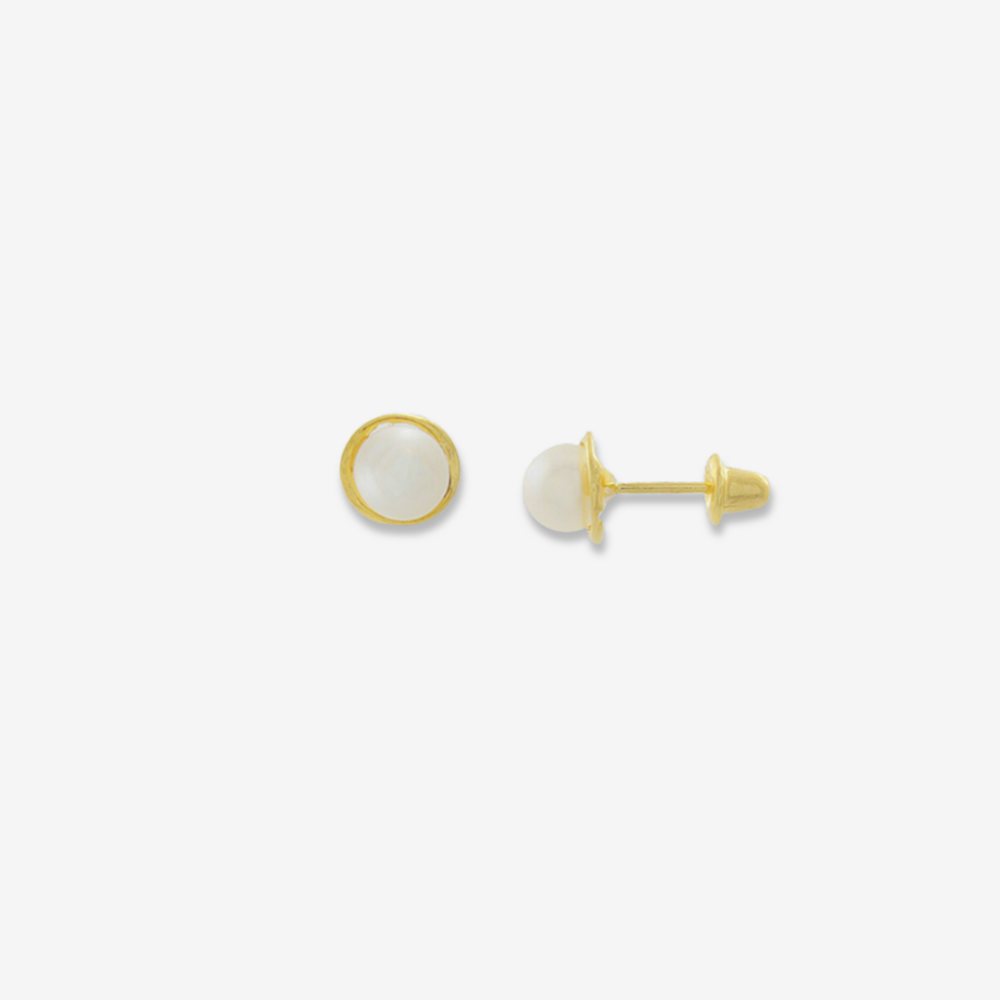 Rococo Natural Pearl Earring in 18k Yellow Gold 3.5mm