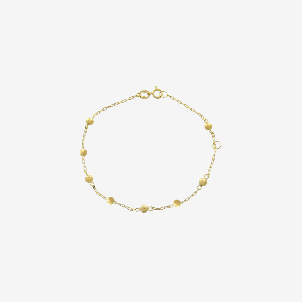Bead Bracelet Kids 3mm in 18k Yellow Gold