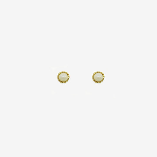 Rococo Natural Pearl with Rope earring in 18k Yellow Gold