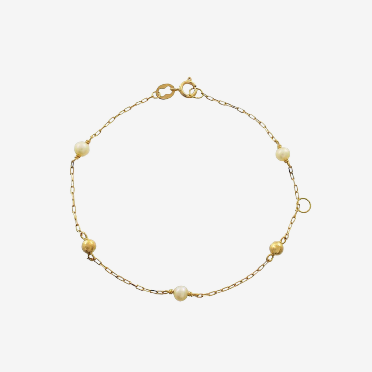 Pearl and Bead Bracelet Kids in 18k Yellow Gold