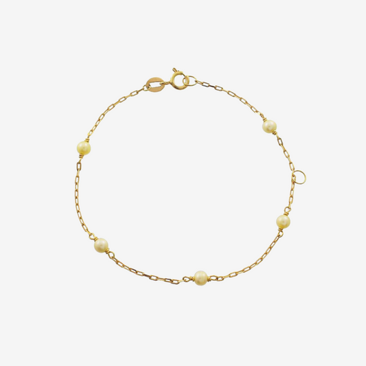 Pearl Bracelet Kids in 18k Yellow Gold