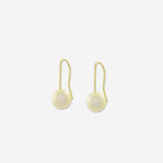 Natural Pearl Hook Earring in 18k Yellow Gold