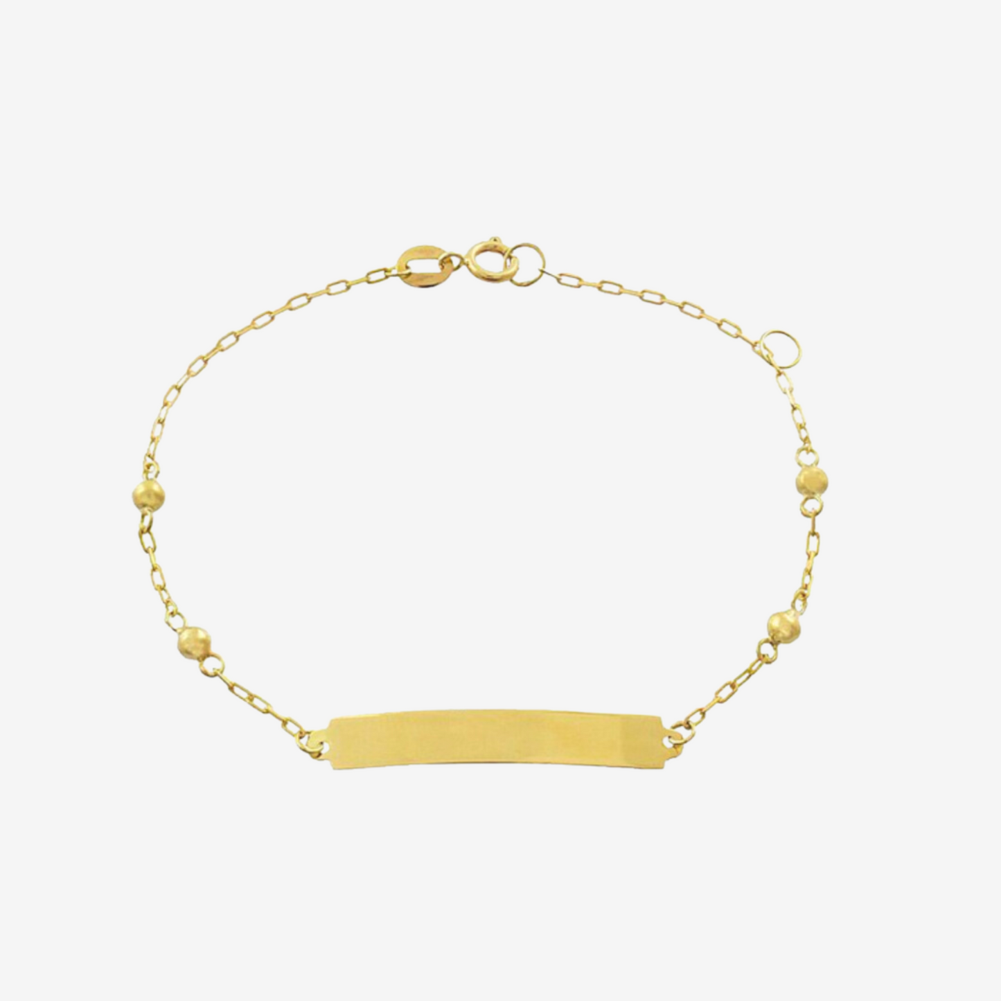 Plate Bracelet with Beads Kids in 18k Yellow Gold