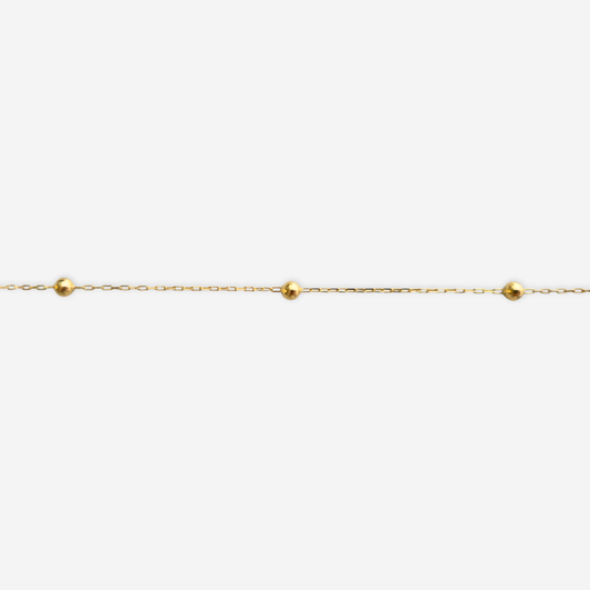 Paperclip Bead Chain Bracelet 19cm - 18ct Solid Gold