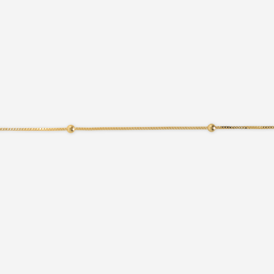 Box Bead Chain Bracelet 19cm - 18ct Solid Gold