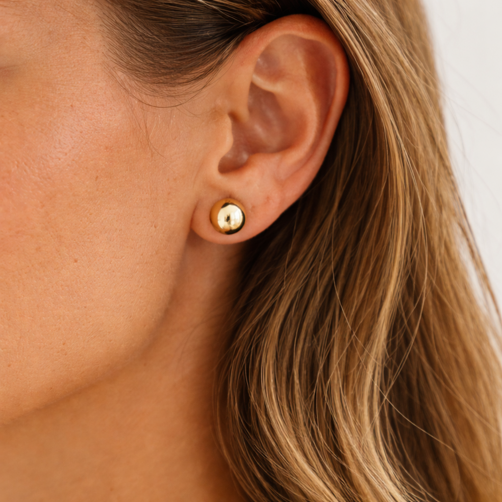 Pendiente Esfera Oro Amarillo 18kt 10mm