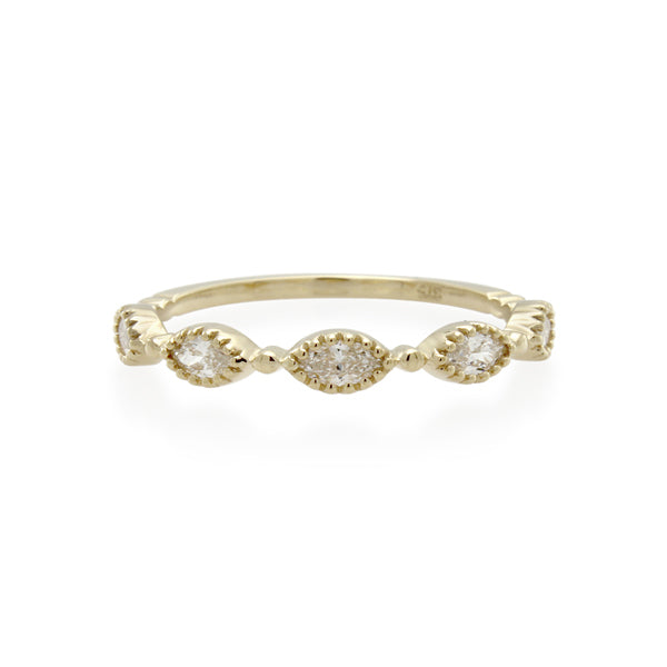 Lab - Grown Diamond Marquise Cut Ring - 9ct Yellow Gold