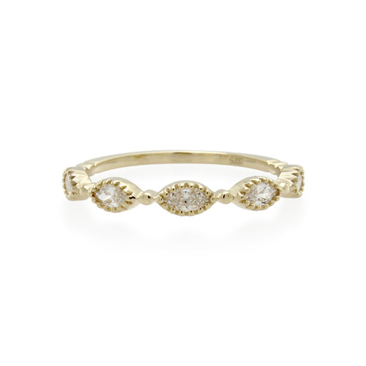 Lab - Grown Diamond Marquise Cut Ring - 9ct Yellow Gold