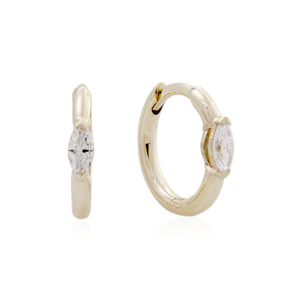 Lab-Grown Diamond Marquise Cut Earrings - 9ct Yellow Gold