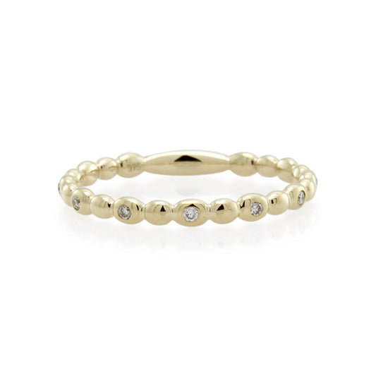 Lab - Grown Diamond Full Cut Band Ring - 9ct Yellow Gold