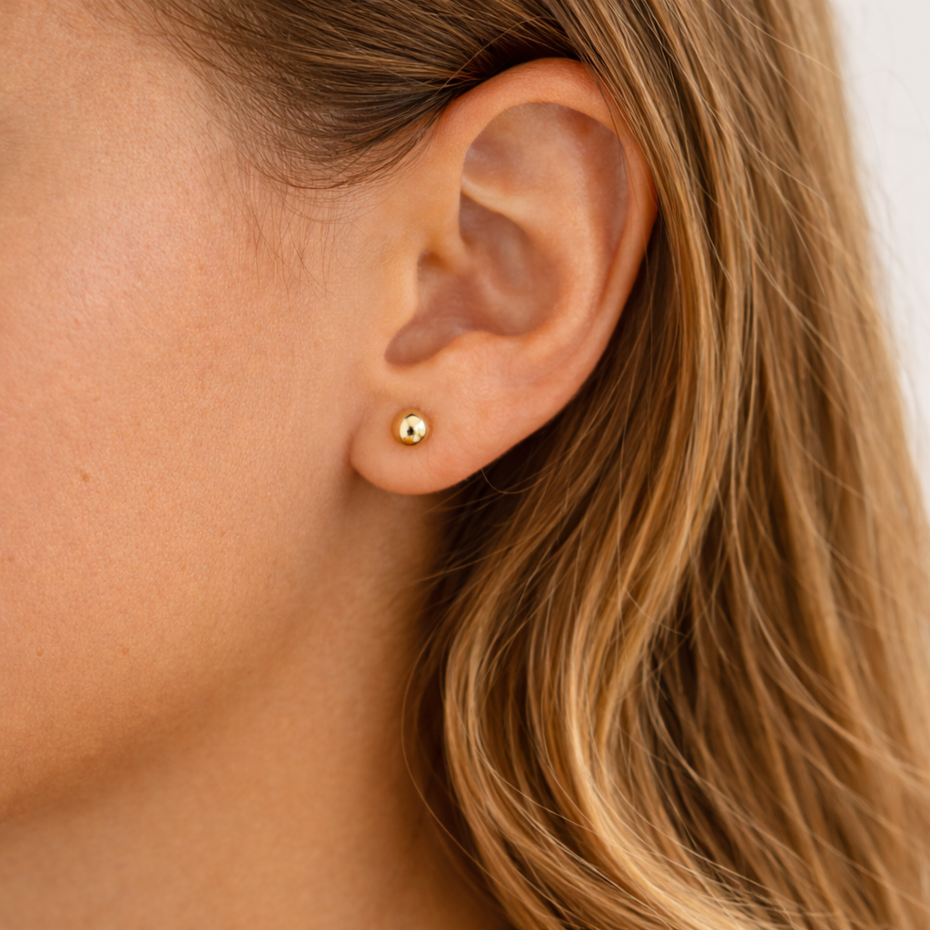 Pendiente Esfera Oro Amarillo 18kt 3,5mm