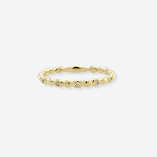 Lab - Grown Diamond Full Cut Band Ring - 9ct Yellow Gold