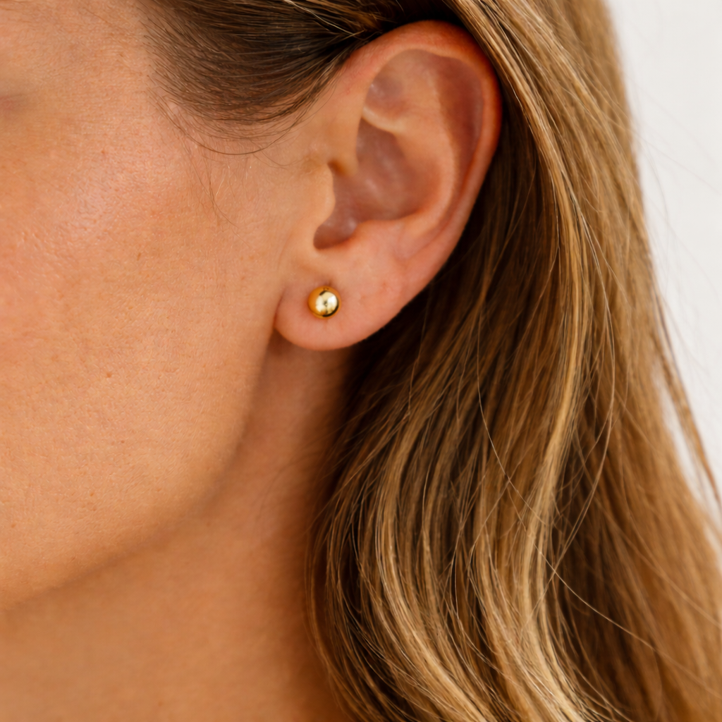 Pendiente Esfera Oro Amarillo 18kt 5mm