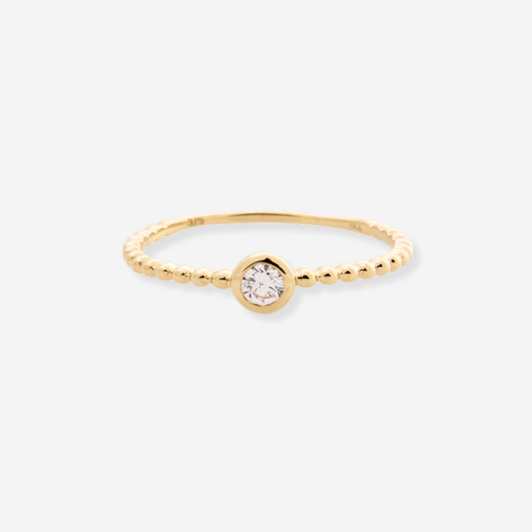 Lab - Grown Diamond Round Cut Ring - 9ct Yellow Gold