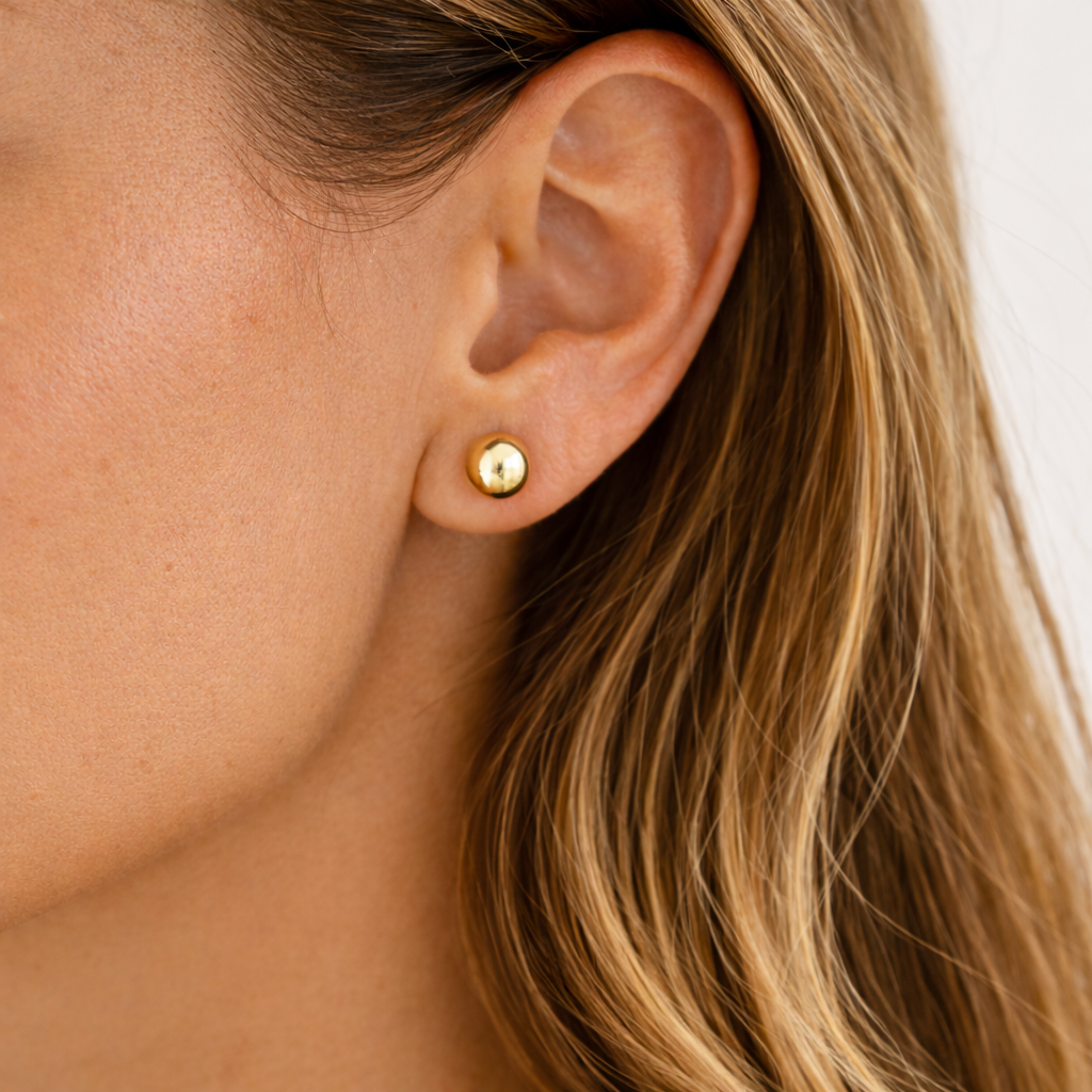 Pendiente Esfera Oro Amarillo 18kt 6mm