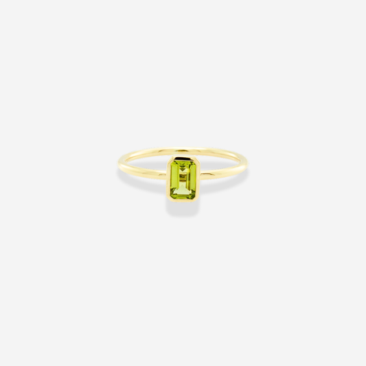 Peridot Ring - 9ct Yellow Gold