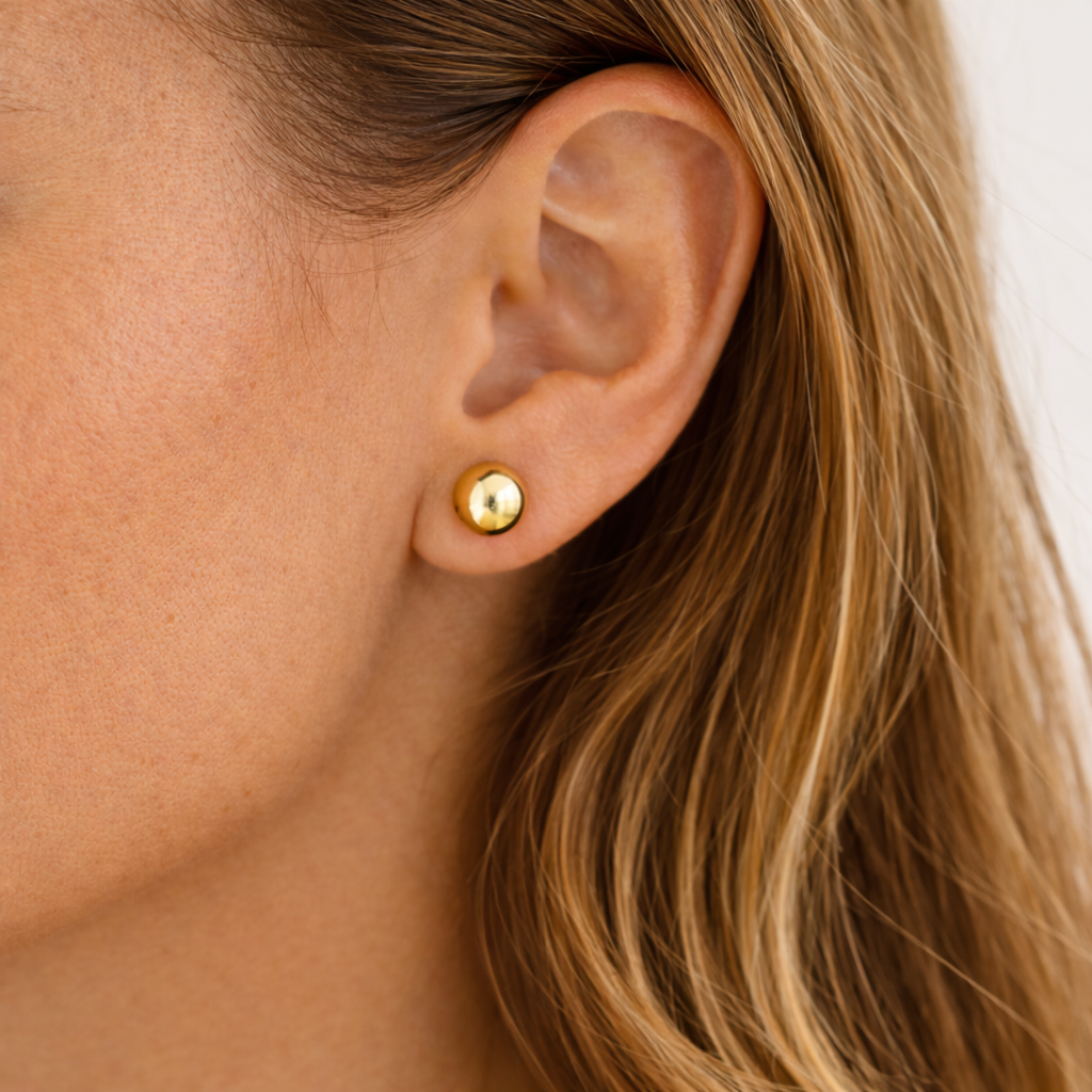 Pendiente Esfera Oro Amarillo 18kt 8mm