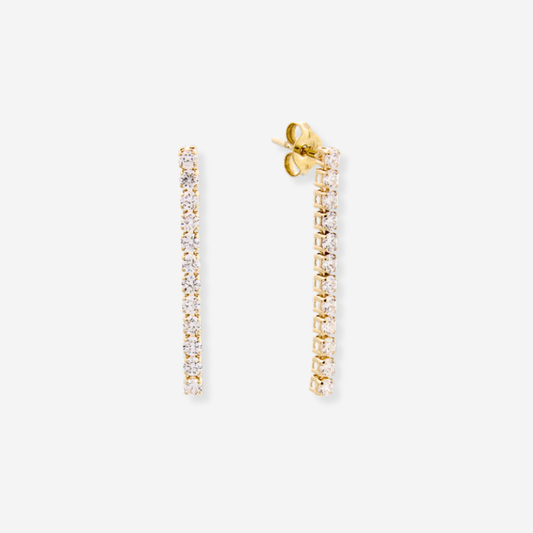 Lab-Grown Diamond Tennis Drop Earrings - 9ct Yellow Gold