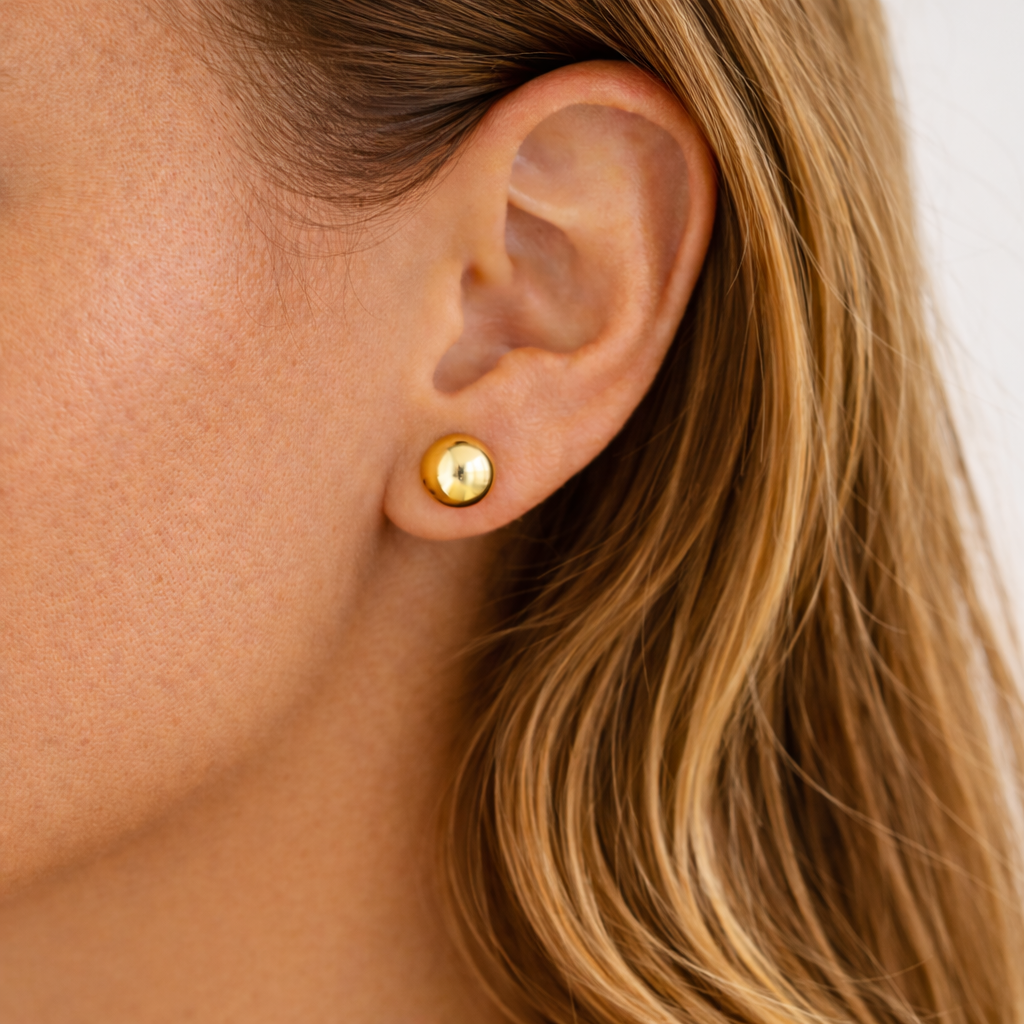 Pendiente Esfera Oro Amarillo 18kt 9mm