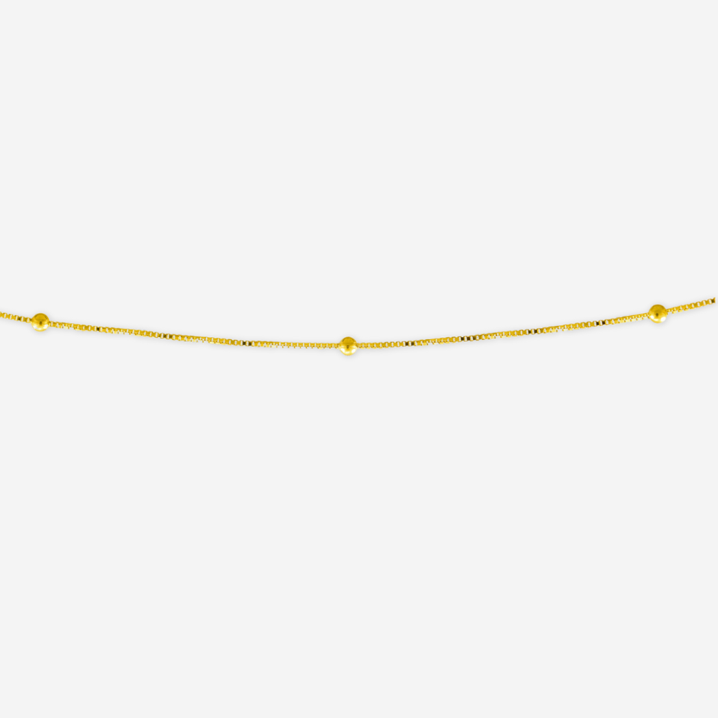 Box Bead Chain 45cm - 18ct Solid Gold