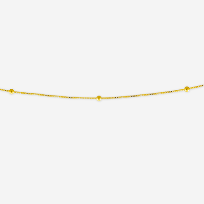 Box Bead Chain 45cm - 18ct Solid Gold