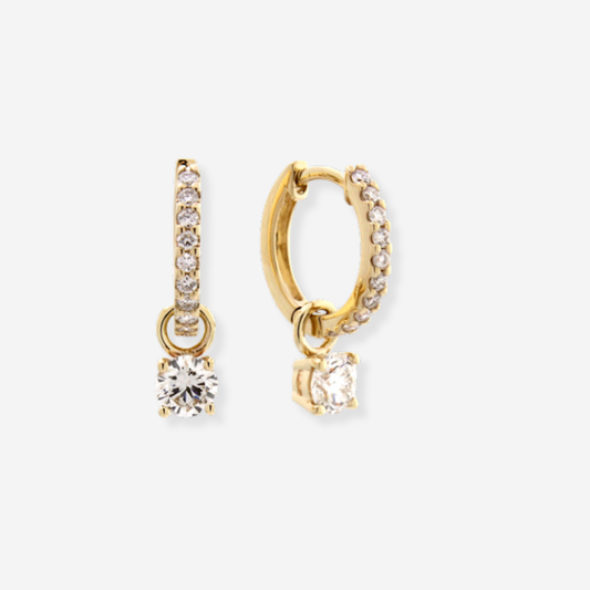 Lab-Grown Diamond Double Front Earrings - 9ct Yellow Gold